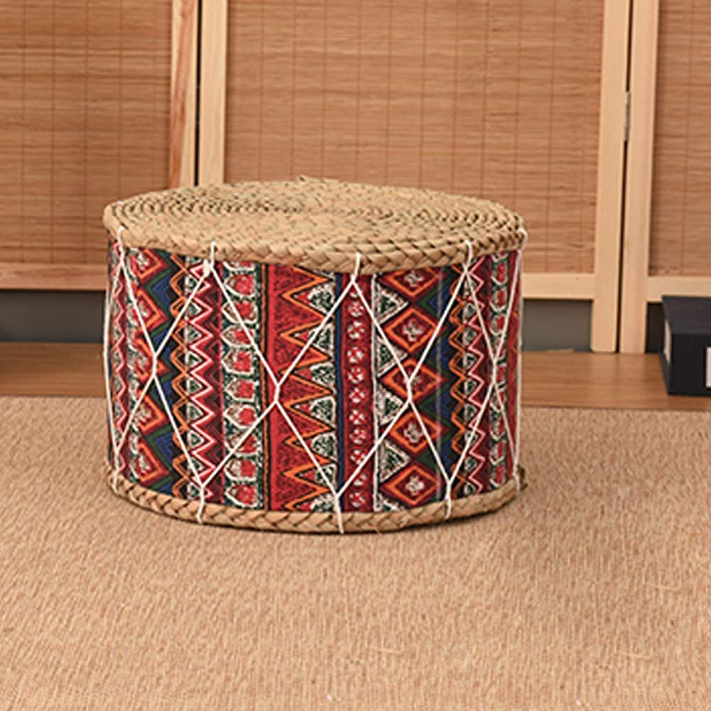 Tabouret de pied en paille futon assise ferme tatami pour salon cosy