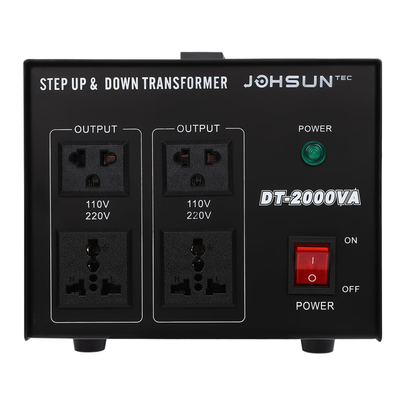 Transformador de voltaje 220 V a 110 V convertidor de voltaje step-up/down 2000 W, para aire acondicionado, frigorífico, lavadora, ordenador, TV, ventiladores eléctricos