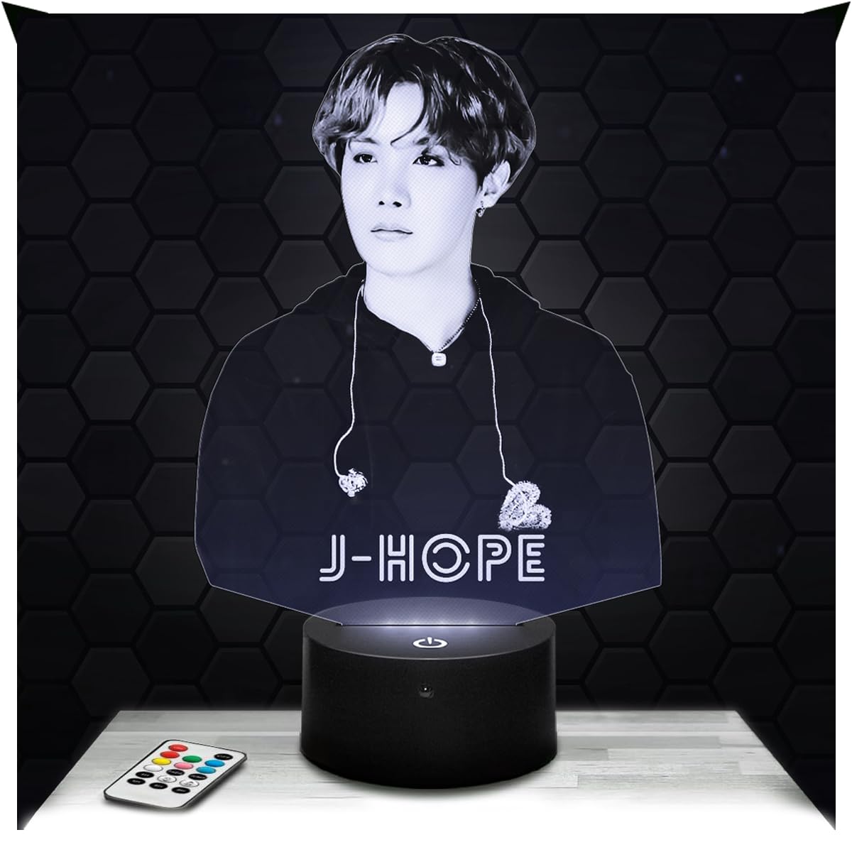 Lampephoto.fr - J-Hope Girl's Room Decor 3D Lamp J-Hope lamp k-pop Object Korean Pop Korean Gift Idea Soft Light Decoration Night Light Office Decor, Original Christmas, Gift idea for Teenagers TOP