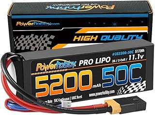 PowerHobby 3S 11.1V 5200mAh 50C Lipo Battery W XT60 Plug + Adapter 3-Cell Compatible with : Slash 4x4 4WD 2WD Stampede Rustler E-Revo E-Maxx Spartan M41 X-Maxx Brushless VXL