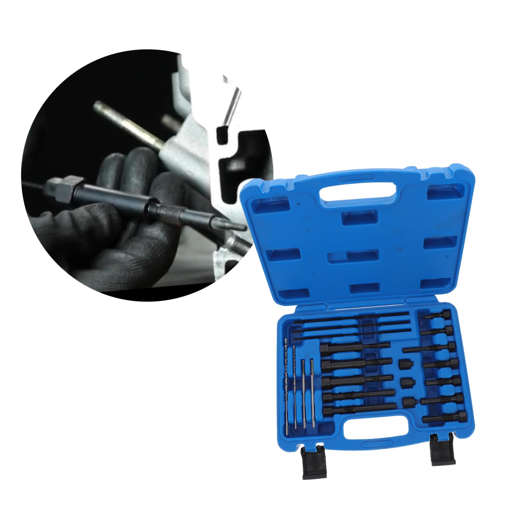 ULTECHNOVO Kit Extraction Bougie De Préchauffage Acier Abs 22 Pièces pour Voiture Réparation Moteur Automobile Entretien Professionnel