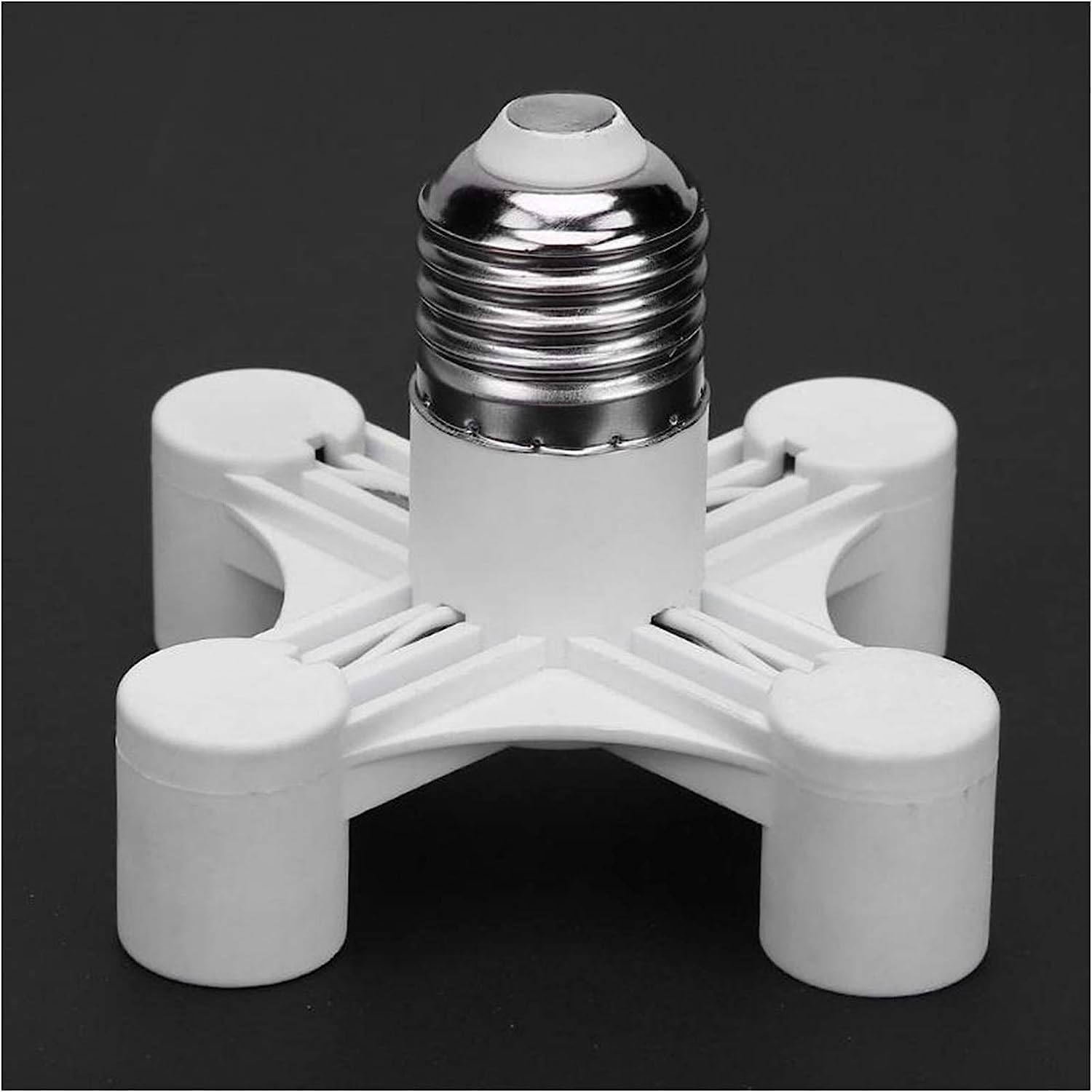 Presa di Ricambio in plastica per portalampada, Adattatore for portalampada da E27 a E14, Splitter a 3 e 4 Teste(4 to 1)