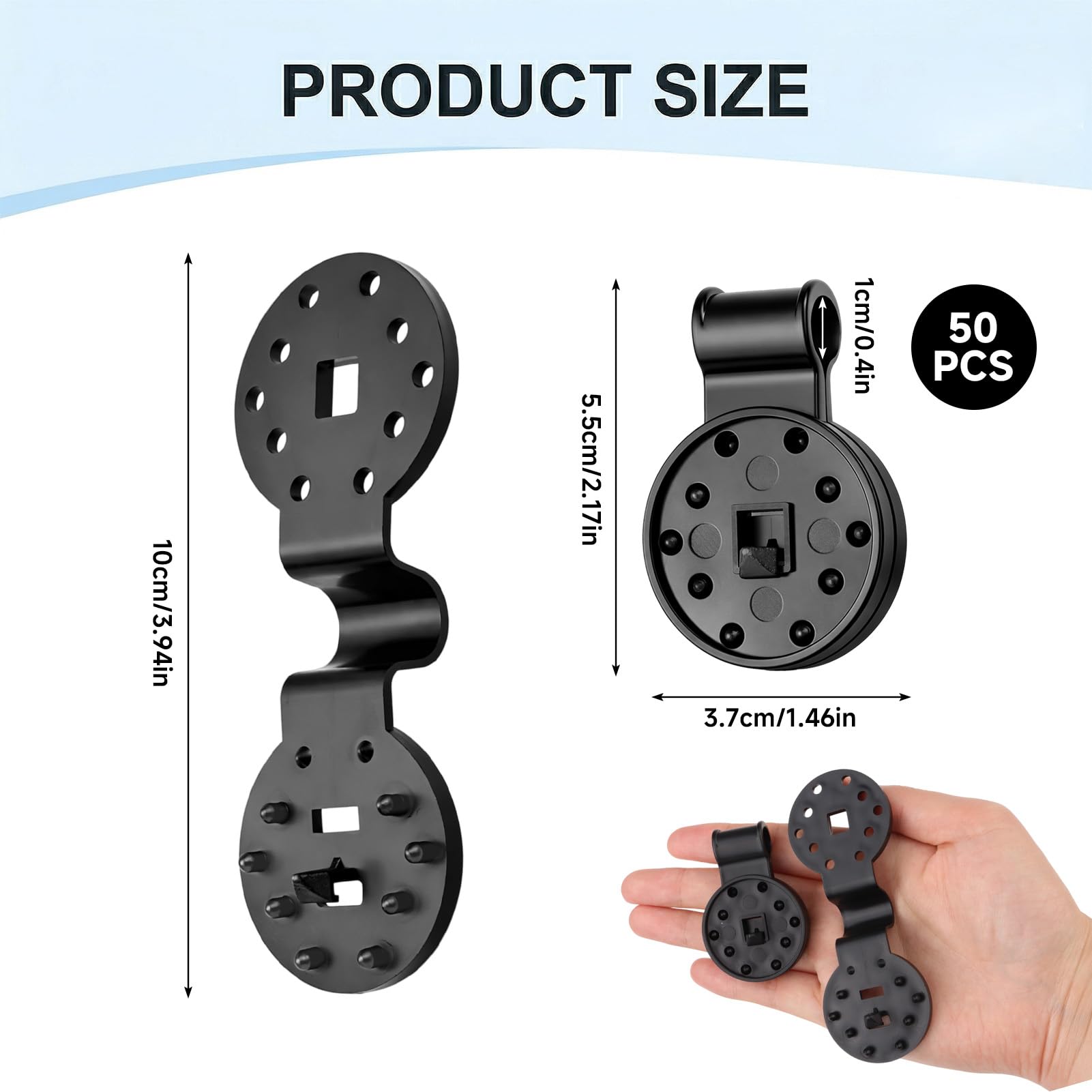 Auravale 50 Piezas Clip de Red de Sombra, Clips de Plástico para Tela Protectora Clips De Fijación para Mallas Redes de Jardín Especial con Ojal Enganches para Toldos Exterior Protección Solar — view 2