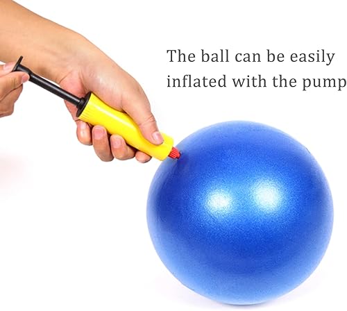Miniatura 3 de Pequeña pelota de pilates con bomba de 9 pulgadas Mini pelota de yoga para estabilidad, pilates, yoga, barre, terapia física, entrenamiento básico