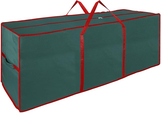 Vinsani® Christmas Xmas Tree Decoration Lights Presents Gift Zip Up Jumbo Sack Fabric Storage Bag Large Waterproof Décor Accesories Organiser (48 x 38 x 125 cm) - Green