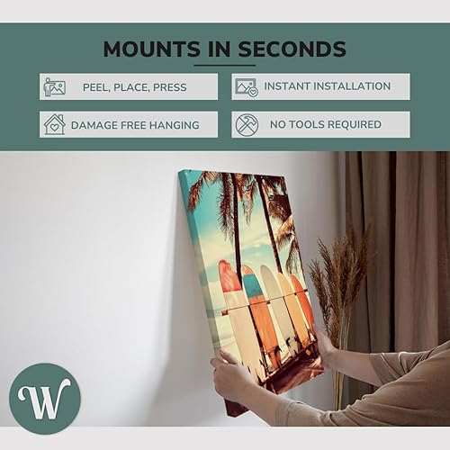Miniatura 3 de Decoración de pared para tabla de surf, arte de pared en lienzo de playa, decoración de pared de tablas de surf, arte de pared de playa, decoración