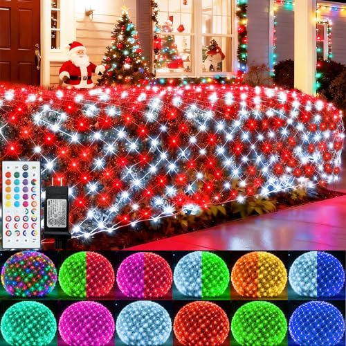 Pooqla Color Changing Net Lights, 34 Colors Christmas Outdoor Mesh