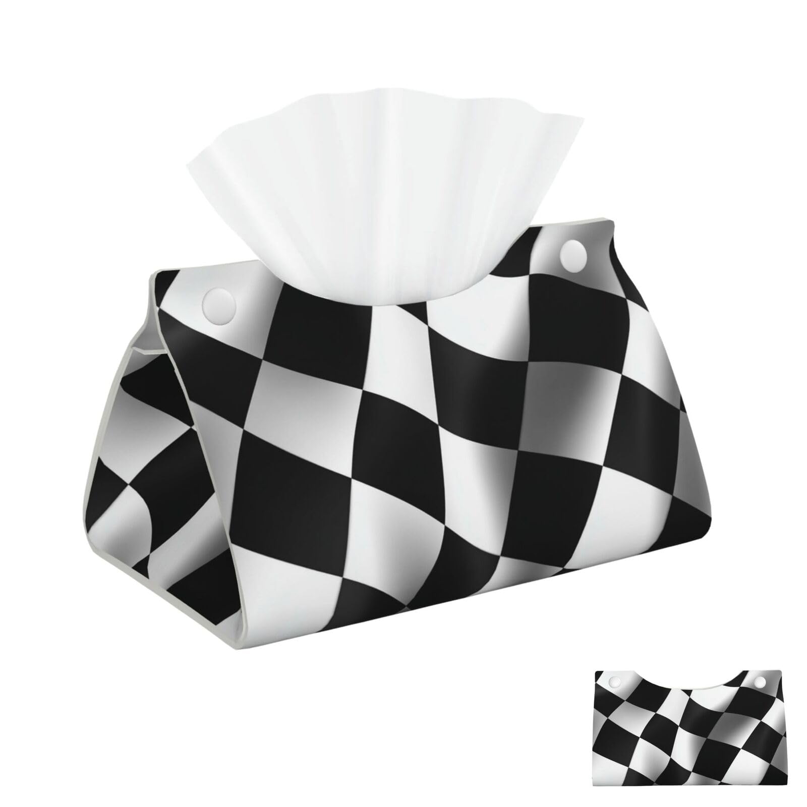 Race Checkered Flag Tissue Box Cover Square Cube Boxes