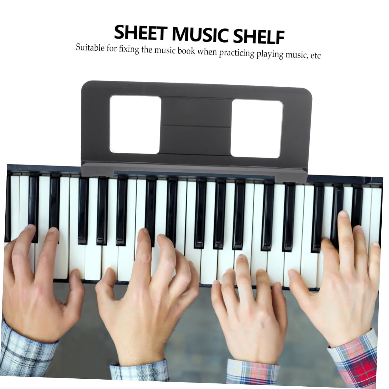 Leggio per Spartiti Musicali Nero Abs, Supporto Pieghevole Portatile | Struttura Semplice ed Elegante, Finitura senza Sbavature, per Pratica Musicale e Uso Quotidiano