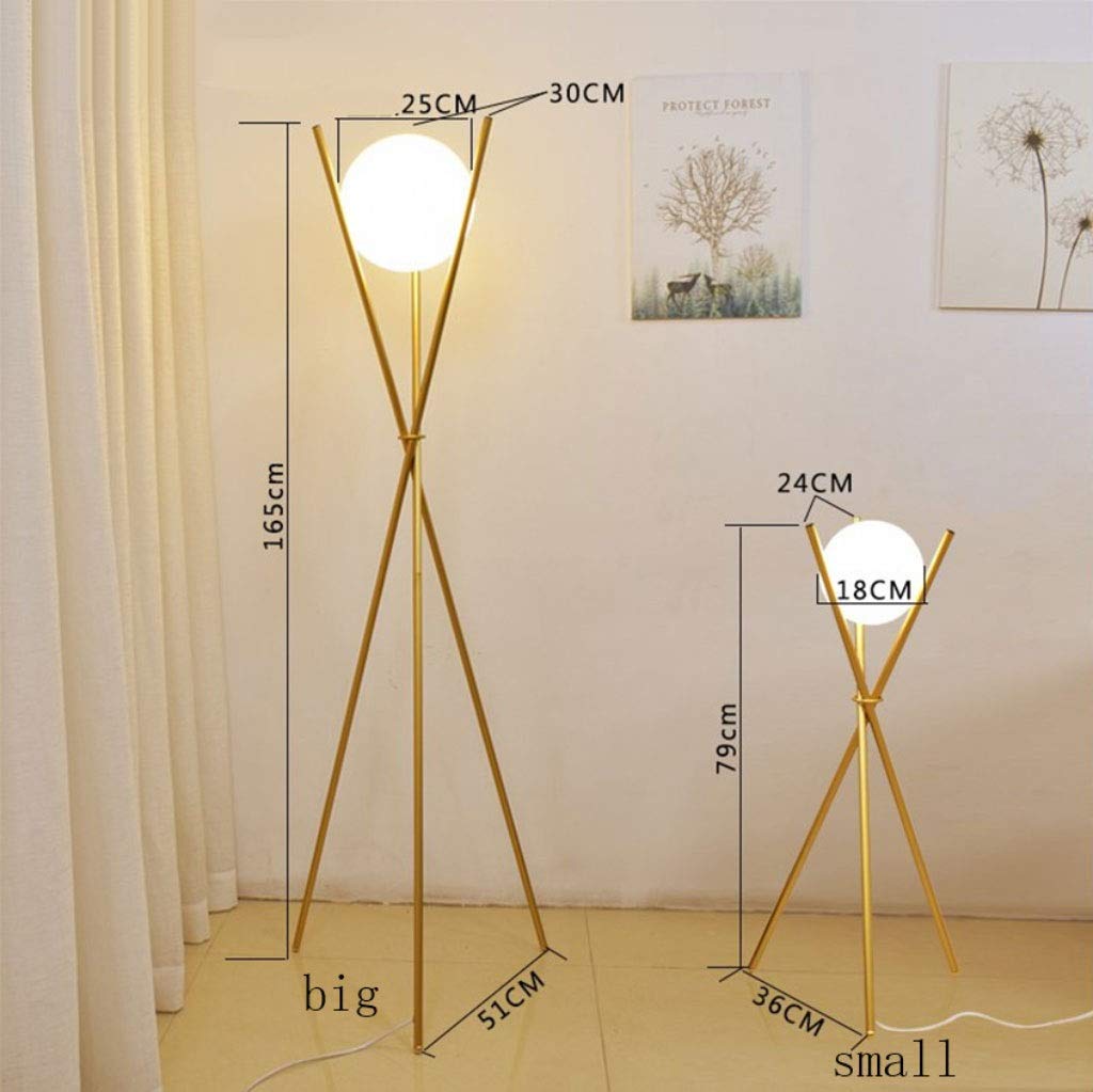 Amazon.co.jp : フロアランプ 現代のガラスボールゴールドフロアランプ