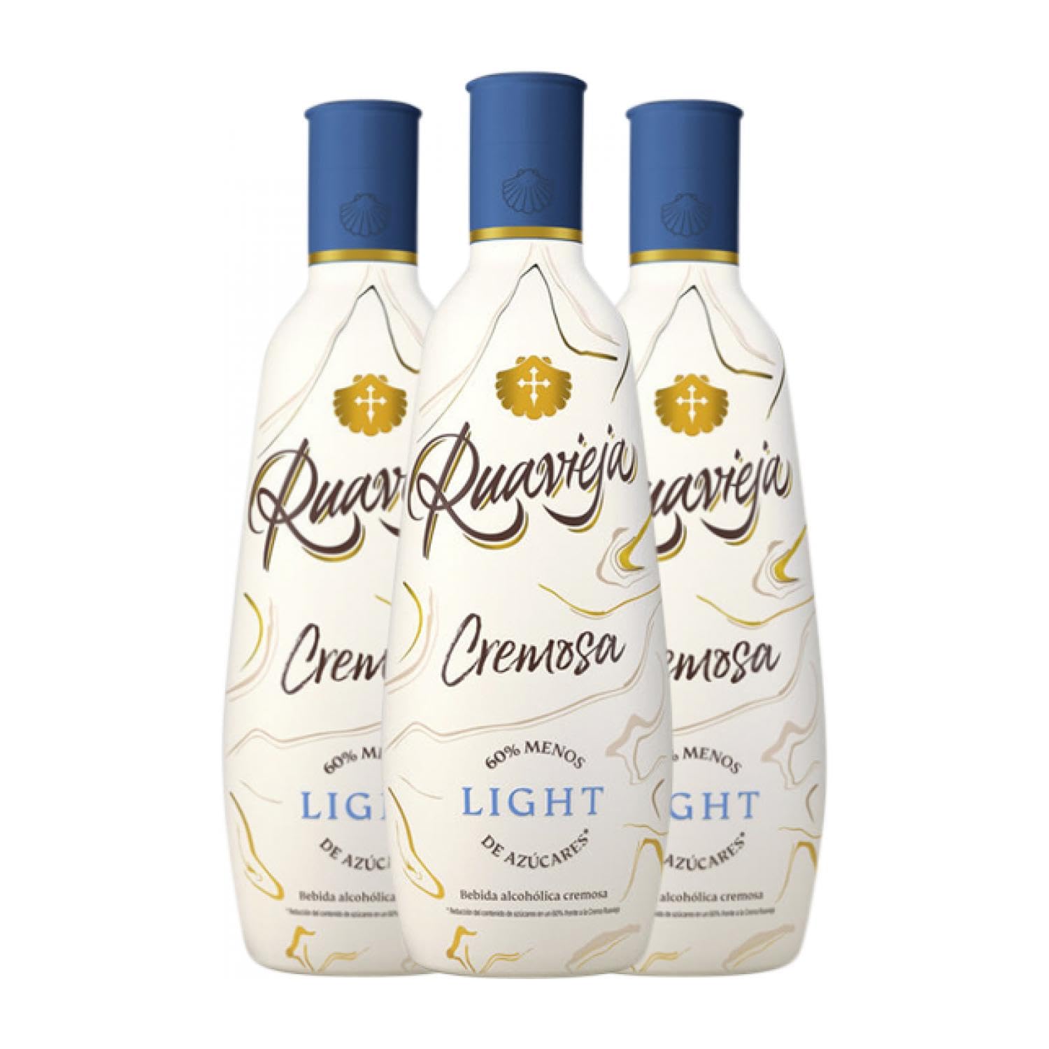 Crema de Licor Rua Vieja Cremosa Light 70 cl (Caja de 3 Botellas de 70 cl)