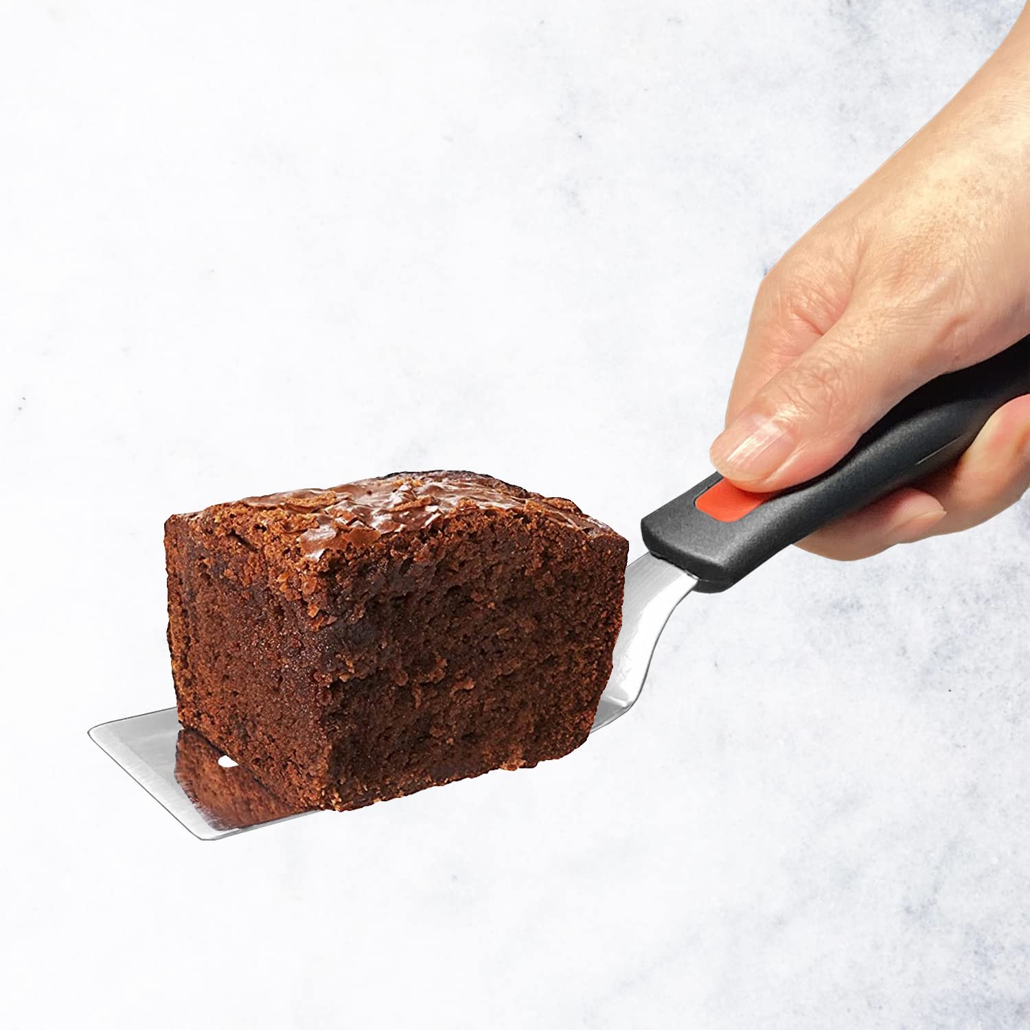 Juego de espátulas profesionales de acero inoxidable para servir, voltear o cocinar, ideal para brownies, tiramisú, pasteles, lasaña o galletas, etc.