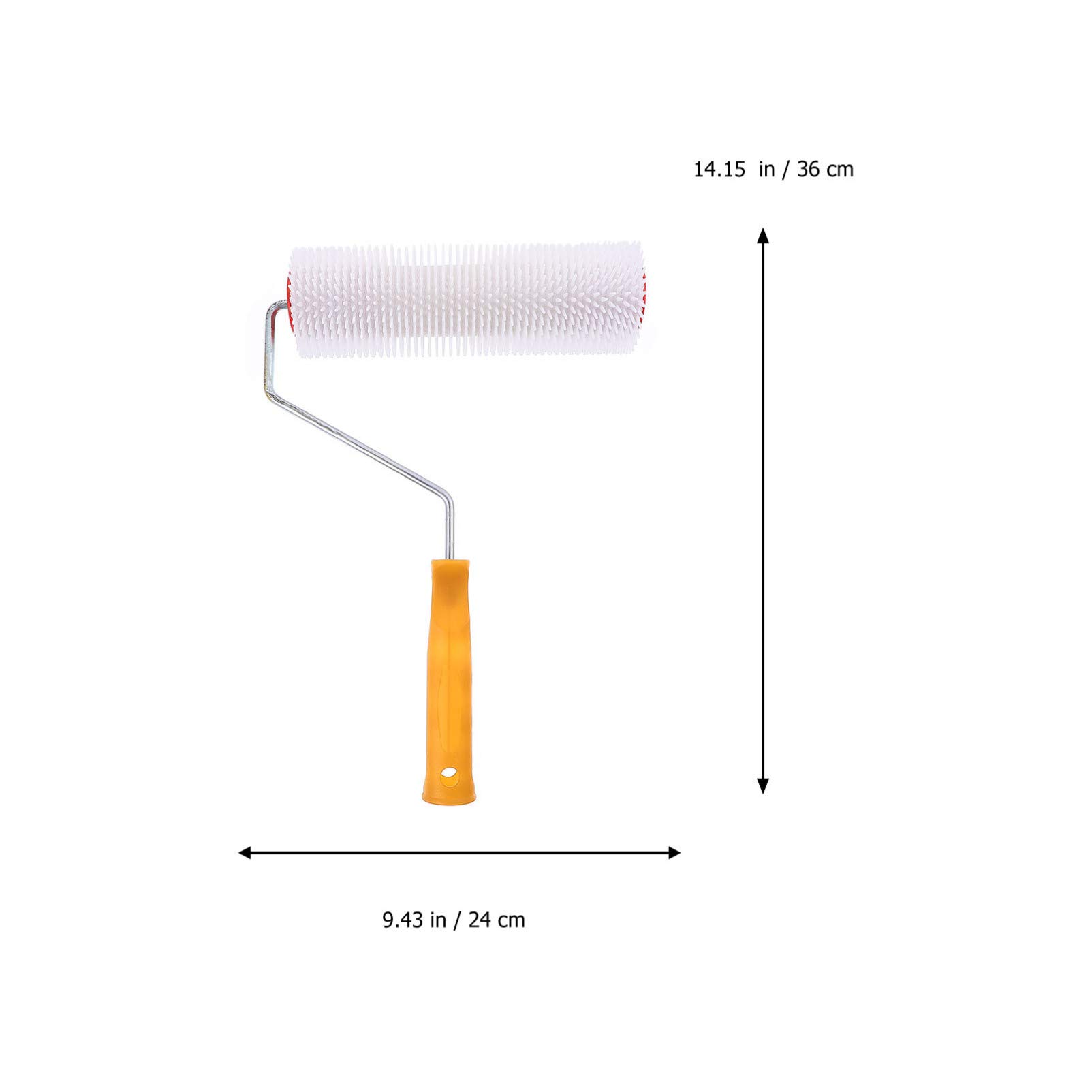 VILLCASE Rodillo de Enrasado con Púas Autonivelante de 23 Cm Rodillo Antiespumante Autonivelante Cepillo Piso de Pared de Cemento Fácil de Instalar Y Operar, Color de Mango Aleatorio