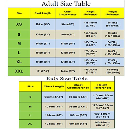 Cusfull Unisex Umhang Cape Kapuze Vampir Zauberer Ritter Kostüm Halloween Karneval Party Cosplay für Erwachsene / Kinder (Large, Kinder Braun) - 3