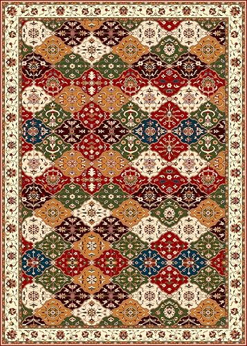 Image of DECOMIZER 5x7 Feet Premium Carpet for Hall | Rug Runner and Carpets for Bedroom /Living Area /Home with Anti Slip Backing | Machine Washable - Multicolor Zig