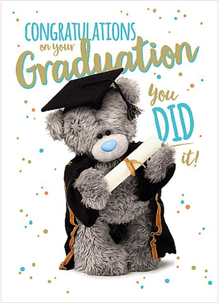 Bear Tatty Teddy Photo Finish Congratulations on Your Graduation Greetings Card, White,ASS93005, 5x7 inch