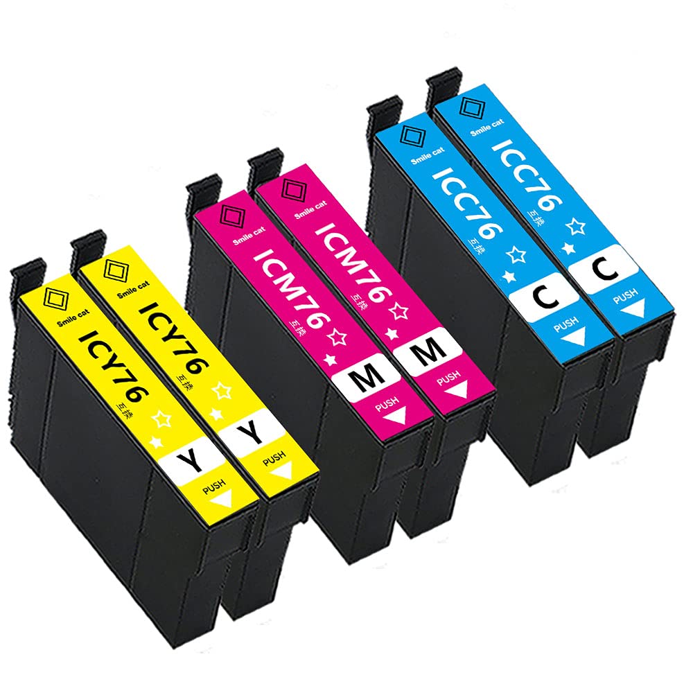 Amazon.co.jp: エプソン用 IC4CL76 IC76-(2C/2M/2Y) カラー 6色