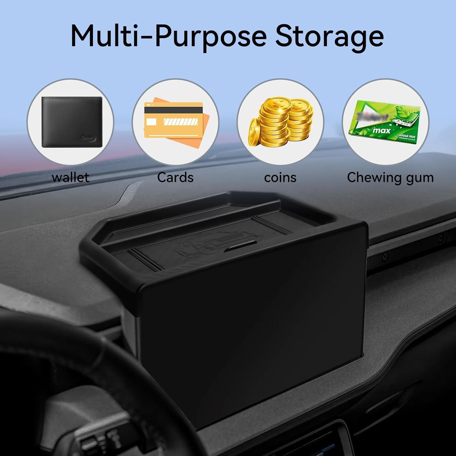 smabee Dashboard Storage Tray for Ford Maverick 2025 2026 (Not Fit 2022-2024) Center Console Display Box Hidden Tray Storage Organizer ABS Behind Screen Car Accessories