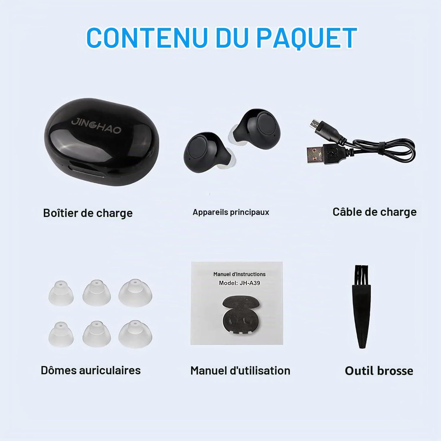 Amplificateur De Son - JINGHAO Rechargeable d'amplificateurs sonores Invisible Avec Portable Boî