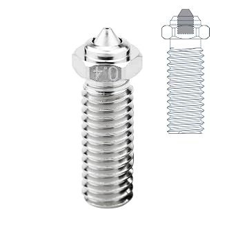Upgrade Bimetal My Nozzle 0.4 Hardened Steel Plated Copper Compatible with Volcano Heater Block hotend Genius Pro Sidewinder SW X1 X2 FLSUN SR AC Vyper Kobra Max/Plus, Kobra 2 3D Printer 0.4mm