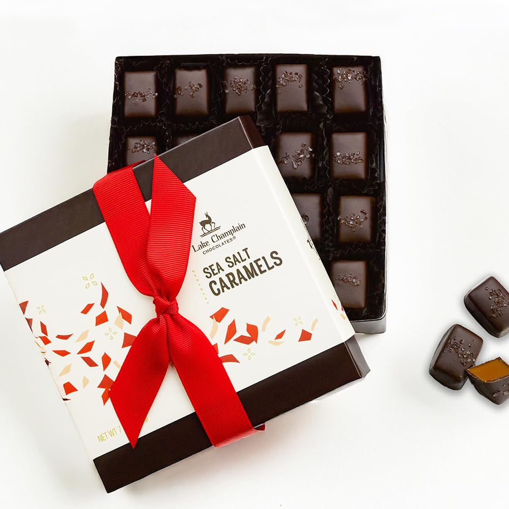 Lake Champlain Dark Chocolate Sea Salt Caramels, 20 Pieces, 7 Ounces