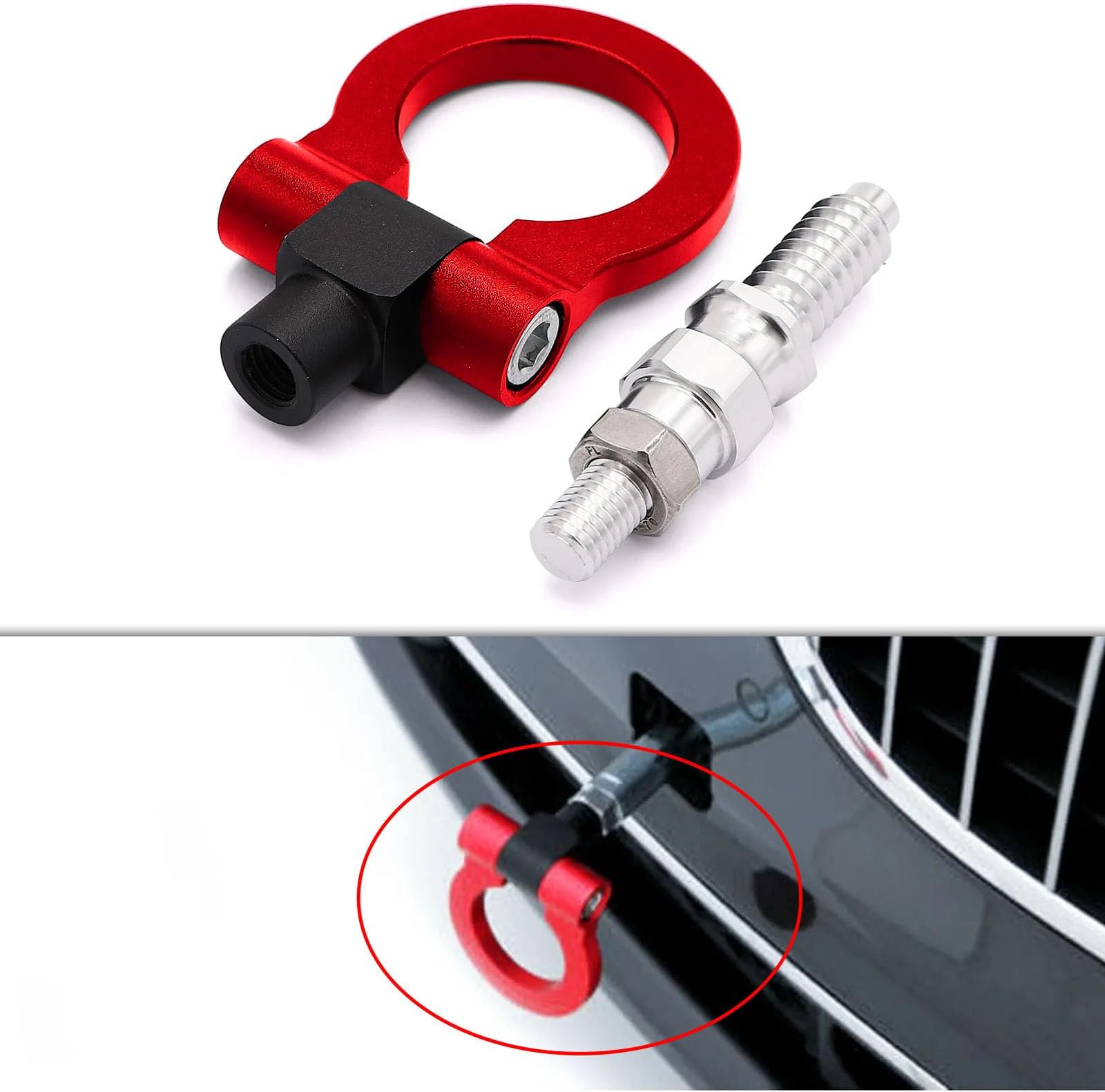 LLII Car Tow Hook Kit Racing Towing Hook Compatible with BMW 1 3 5 Series E90 E46 X5