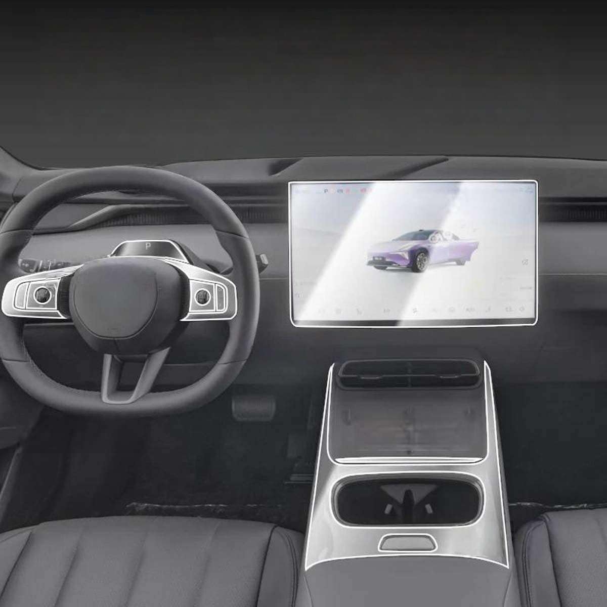 Car Interior Center Console Dashboard Navigation TPU Transparent Protector Film Anti-Scratch, for CHANGAN DEEPAL L06 2026 Accessories