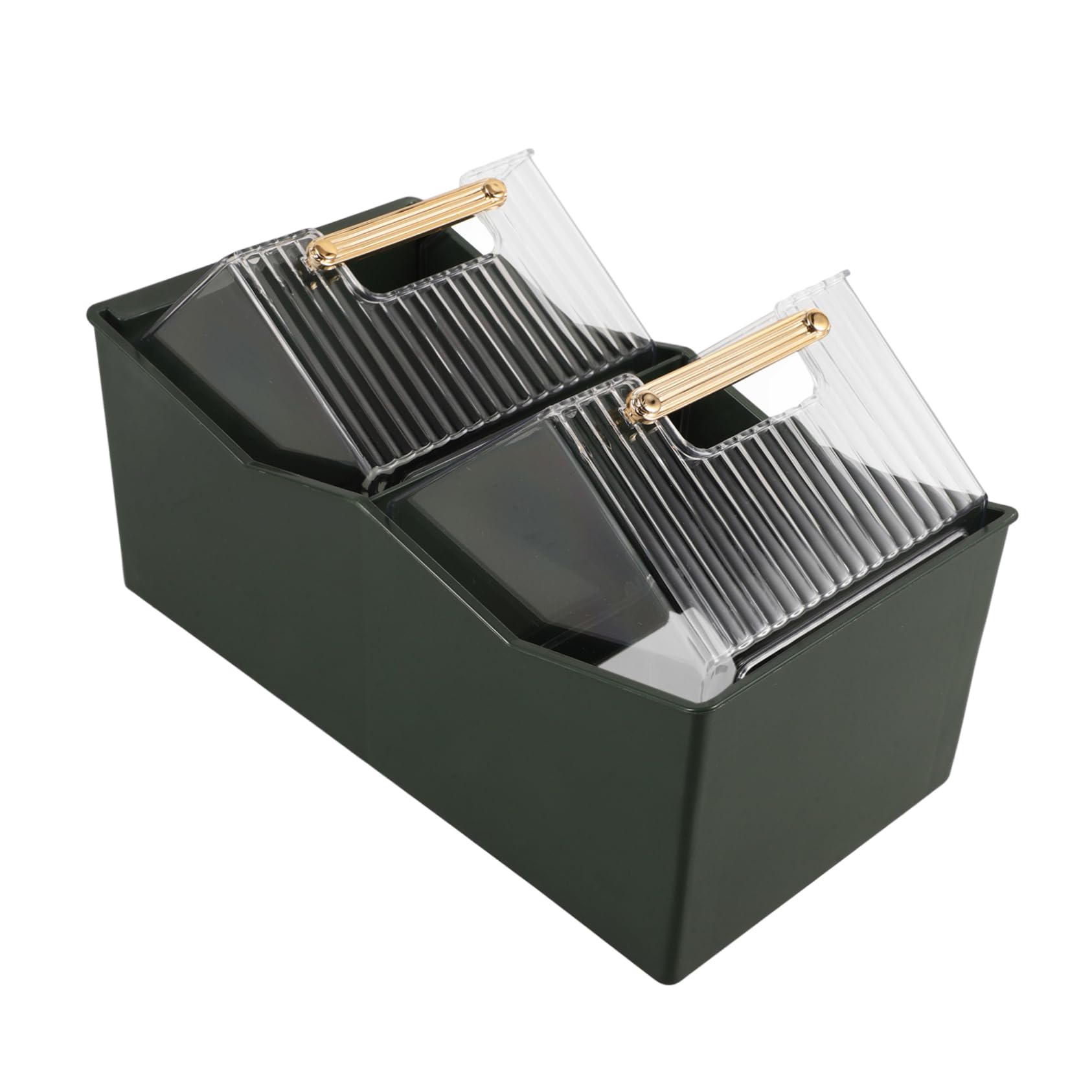 VINTORKY Creative Tea Bag Organizer with Double Layer Design Multifunctional Storage for Sugar Packets Coffee and Tea Bags Transparent Pet Storage Box for Countertop Strong