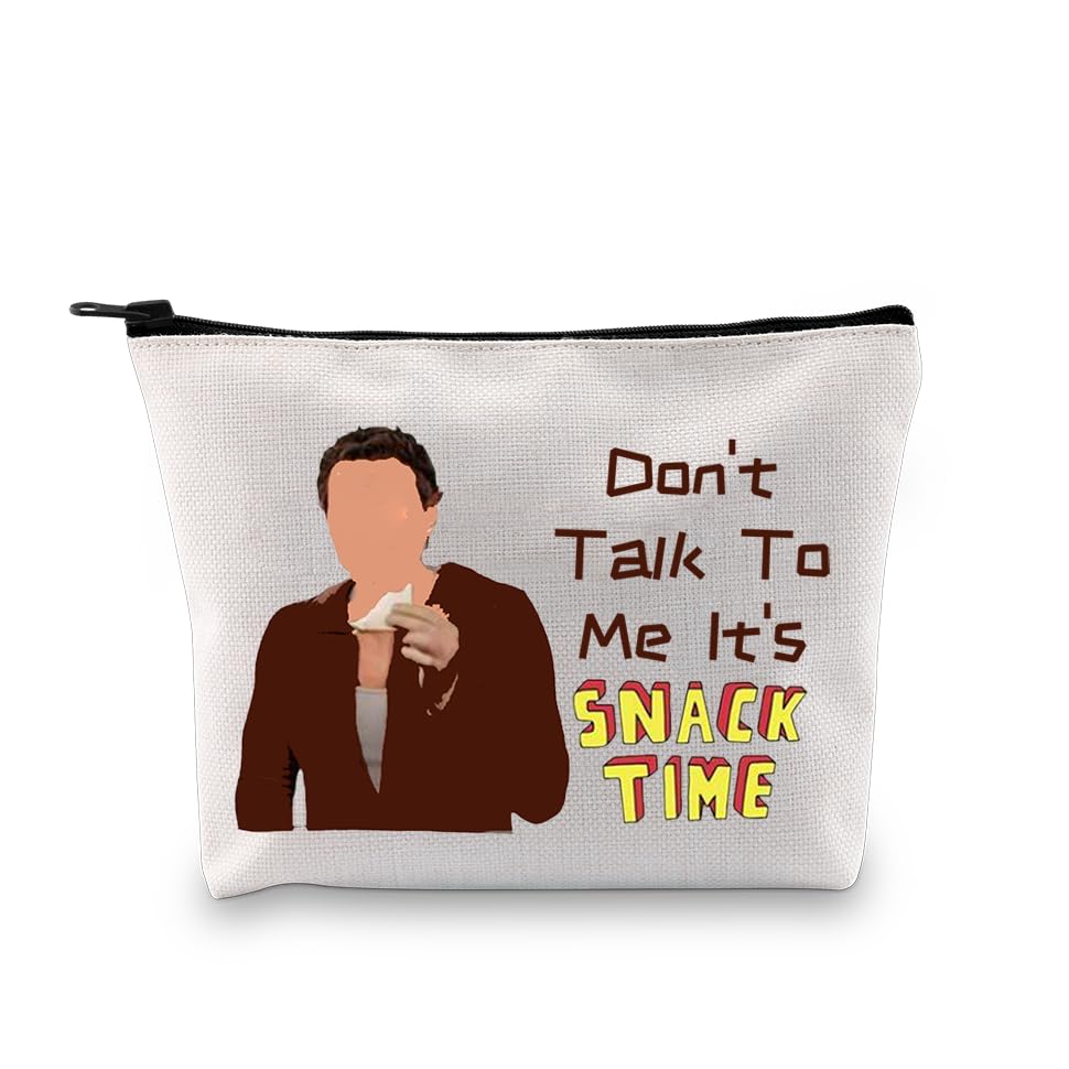 PXTIDY Pedro Pascal Inspired Gift Don't Talk To Me It's Snacks Time Makeup Zipper Pouch Pedro Pascal Fan Merchandise, Beige, ONE SIDE