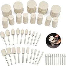 Wool Buff Set of 100, Cylindrical, Shells, Pointed Head Shape, Wool Felt Buff, Mini Router Bit, Felt Polishing, Mirror Finish, Ideal for Polishing Metal and Glass, Compatible with Electric Drills