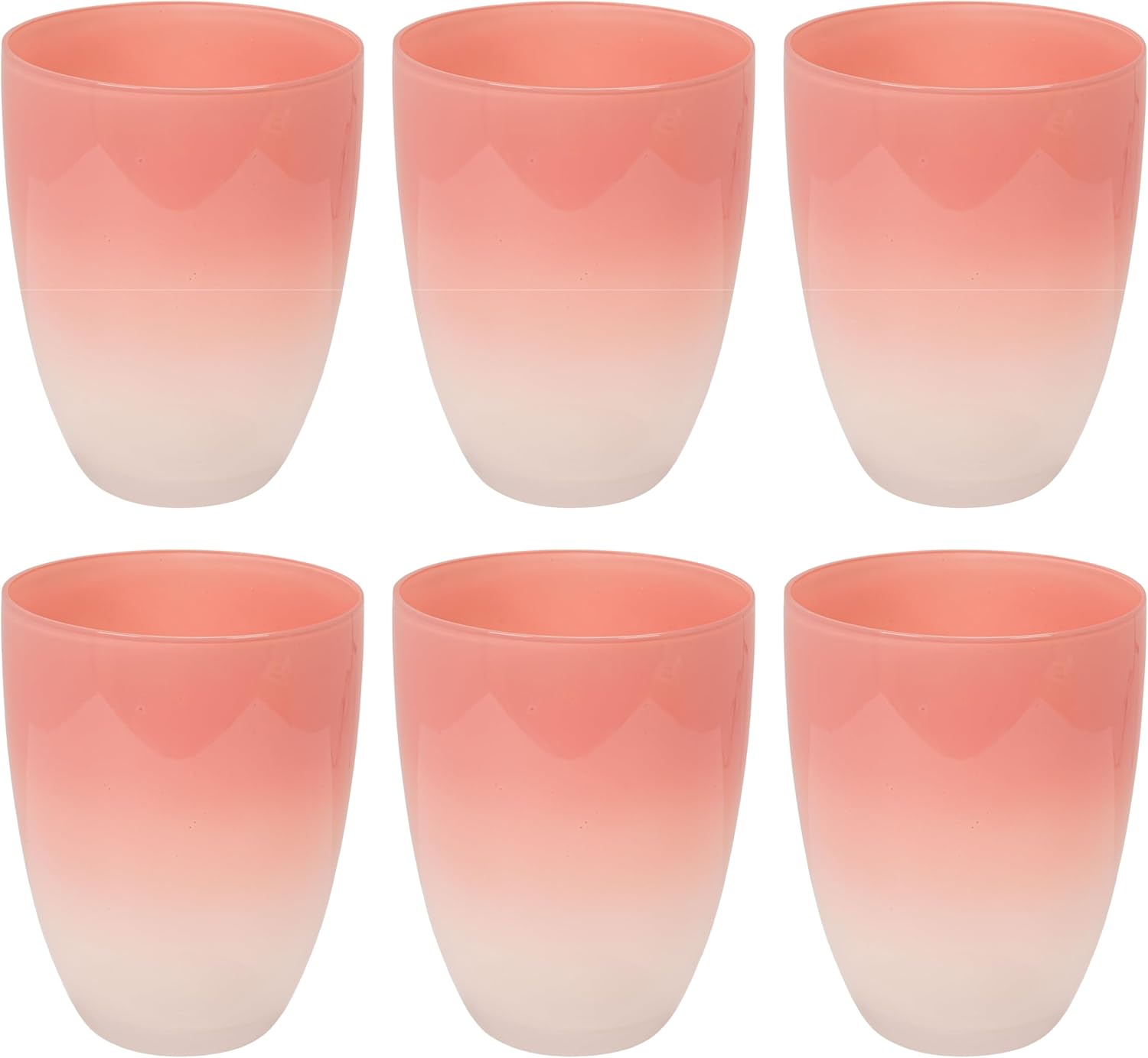 Creative Co-Op Vasos Bicolor Rosa y Blanco Set de 6 10oz