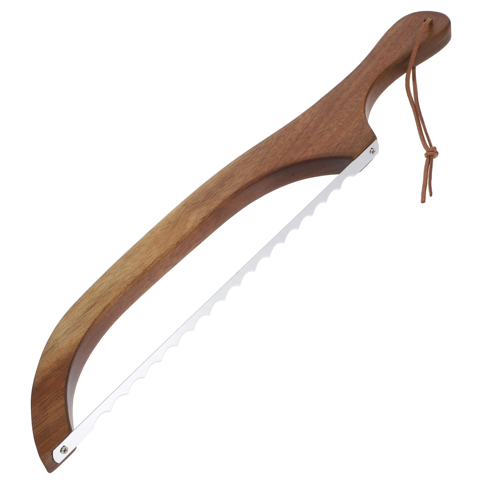 Luxshiny Homemade Bread Slicer Wooden Bow Knife Stainless Steel Blade Bread Cutting Tool for Home Commercial Kitchens