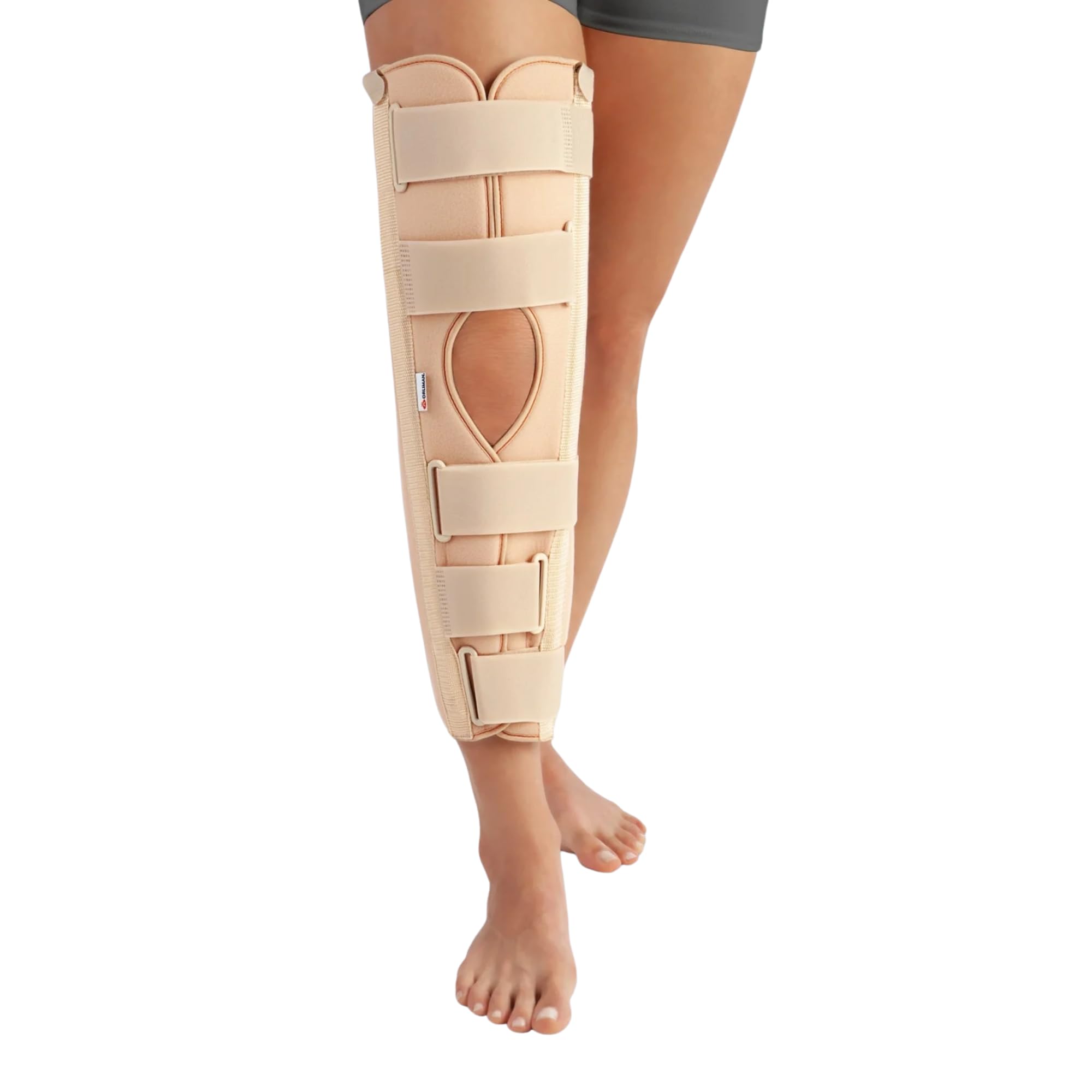 GERCARE Órtesis Inmovilizadora de Rodilla de Tres Paneles 0°. Rodillera Ortopédica Ajustable para Inmovilización Completa. Soporte Postoperatorio y Recuperación de Lesiones (Altura: 50 cm)