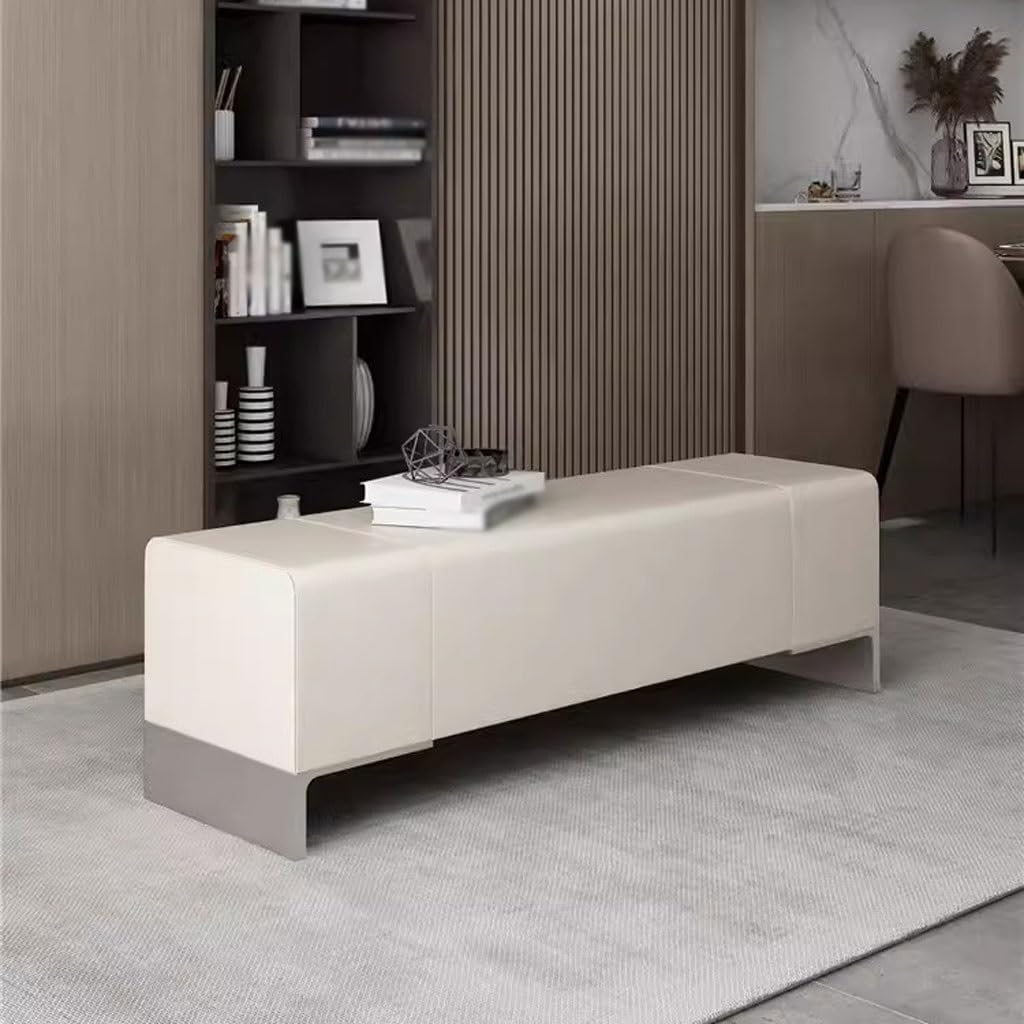 Generico Panca Leggera di Lusso Italiana - Elegante Sgabello per Soggiorno, Camera da Letto e toletta - Semplice Panca portascarpe con Comodi poggiapiedi - 150x42x45 cm