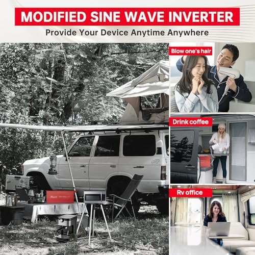 3000W Power Inverter, 12V DC to110V AC Converter with 3 AC Outlets, USB Port, Dual Smart Fans, Cables Included, for RV, Truck, Outdoor, Emergency