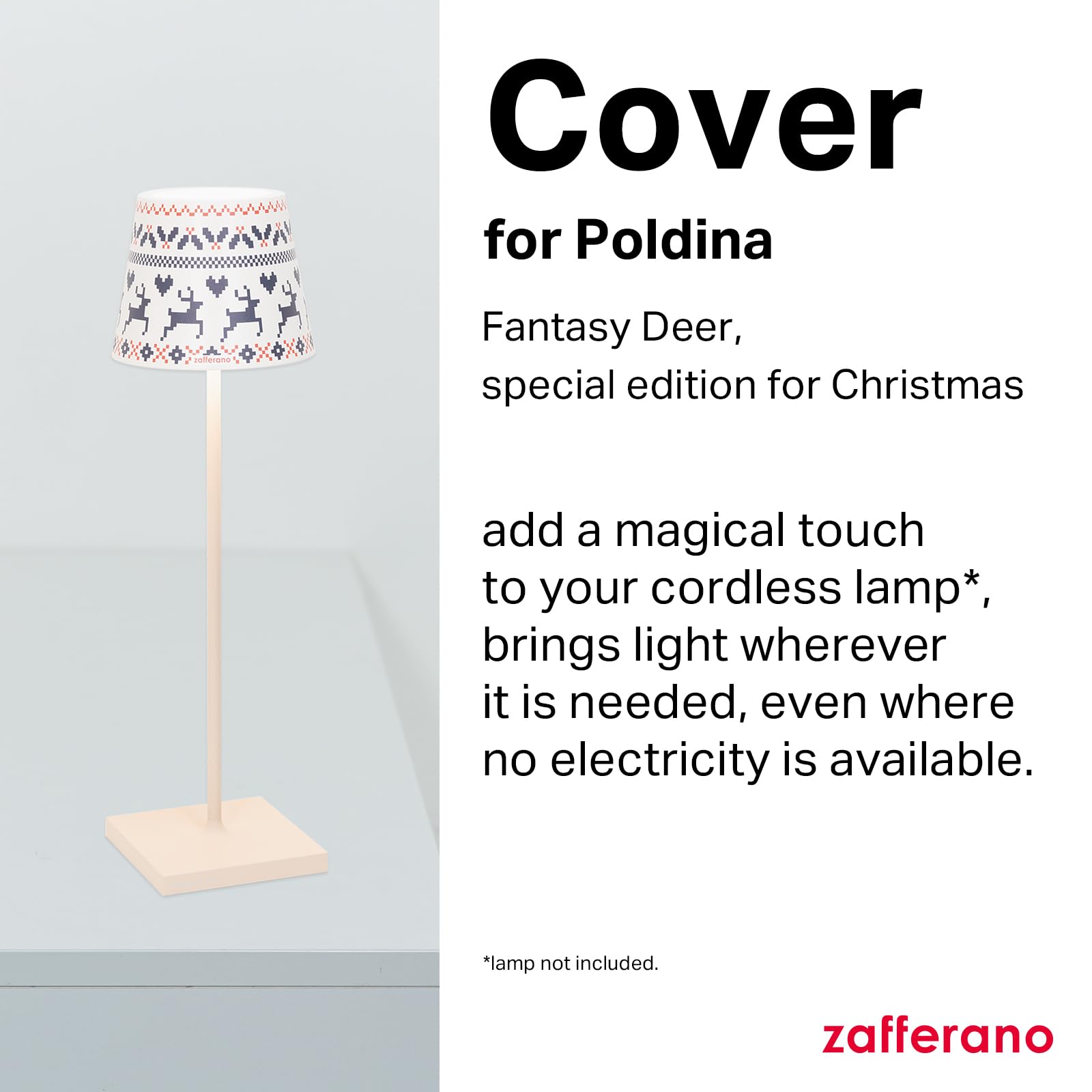 Zafferano, Poldina Cover Christmas Special Edition, Metal Lampshade for Table Lamp Compatible with Poldina Lamps - Image 2