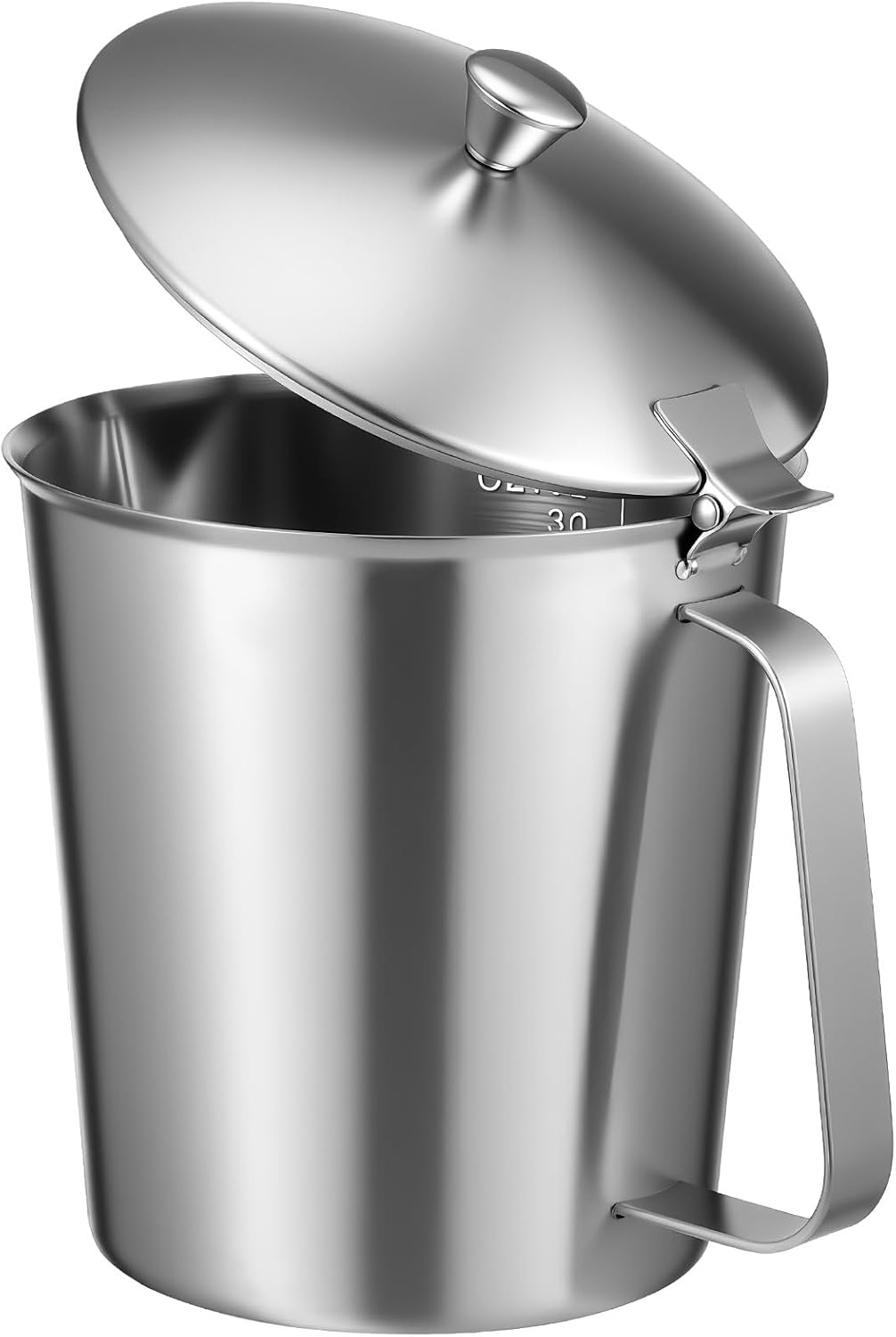 Stainless Steel Measuring Cup with Lid 1000Ml Graduated Milk Tea Coffee Pitcher for Baking Latte Art and Espresso Frothing