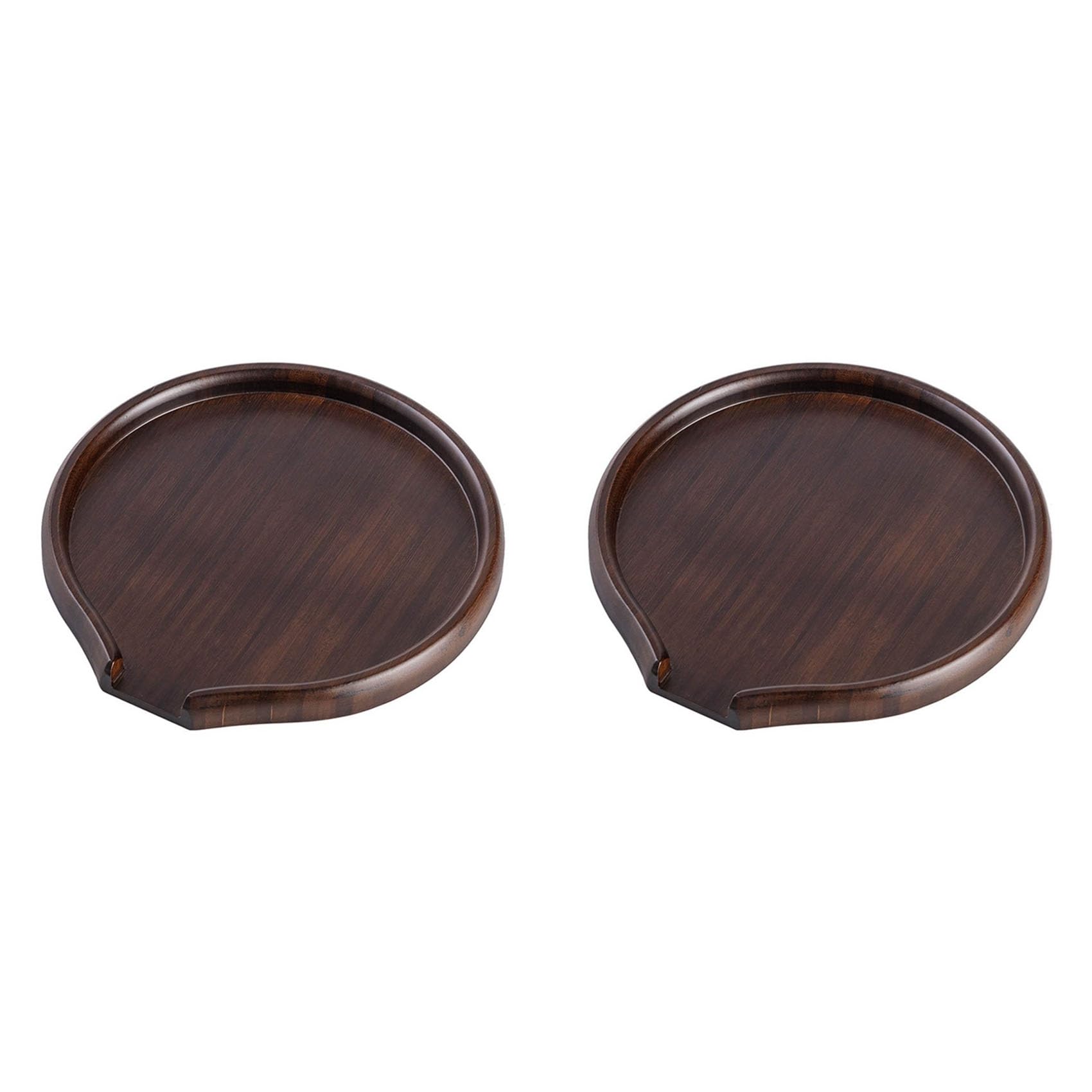 Hndhbfgrt 2X Bamboo Round Tea Tray, Tea Cake, Tea Tray, Tea Ceremony Accessories, Tea Tray, Review Tea Tray