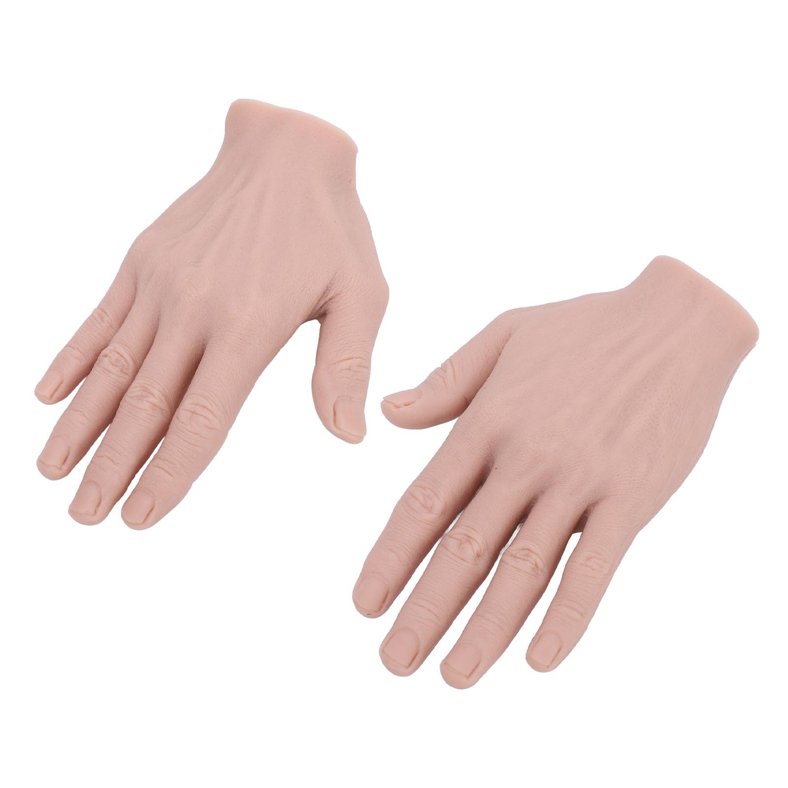 Realistico Silicone Mano Maschile Modello Morbido Flessibile Riutilizzabile Manichino Realistico per Esposizione di Gioielli Pratica di Pittura Puntelli di Film Coppia 18x11 cm
