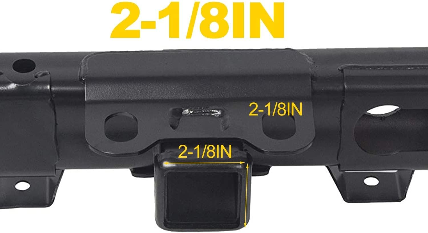 ECOTRIC Class IV Trailer Hitch Receiver and Bezel Compatible with 2011-2022 Jeep Grand Cherokee Replacement for 82212180AC 82212180AD 3 Stages 2-inch Square Receiver (You Will Receive 2 Packages)