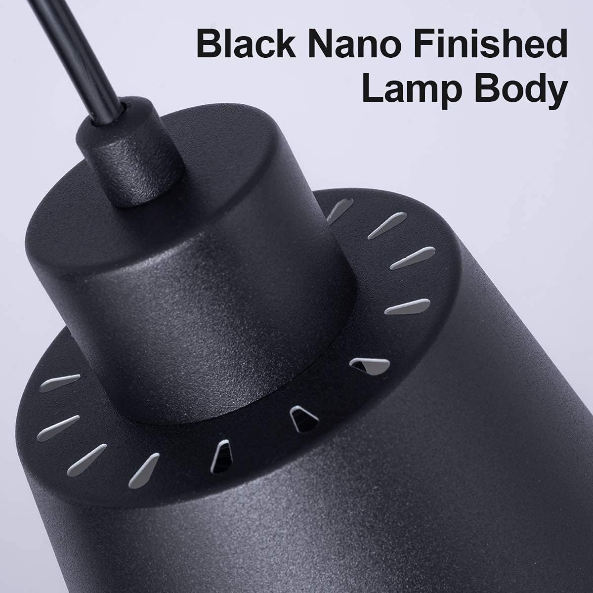 Modern Black Pendant Light Fixture 5.94'' (3-Pack) Mini 1-Light Pendant Lighting 3-Pack for Kitchen Island Industrial Hanging Pendant Light Cup Shade for Christmas Gift,Dining Room,Bar,E26,MAX60W