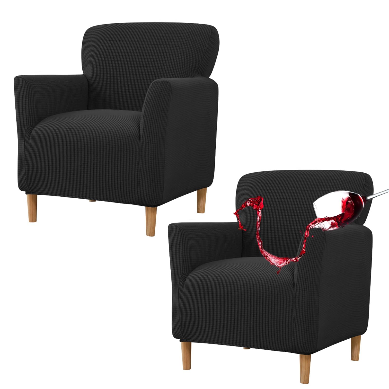 Fundas impermeables sillón orejero pack de 2 protectores negros para brazos