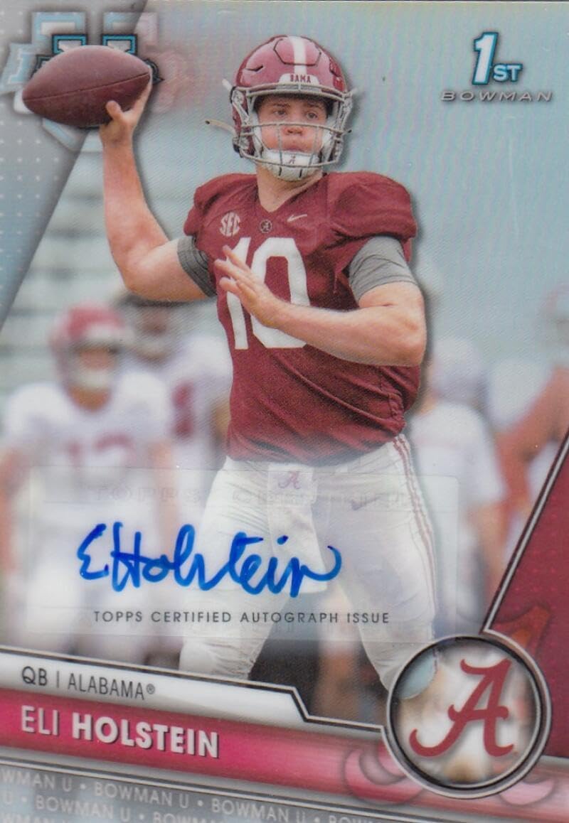 Football Trading Card 2023 Bowman University Chrome Prospect Autograph Refractor #63 Eli Holstein NM Near Mint Auto 86/499