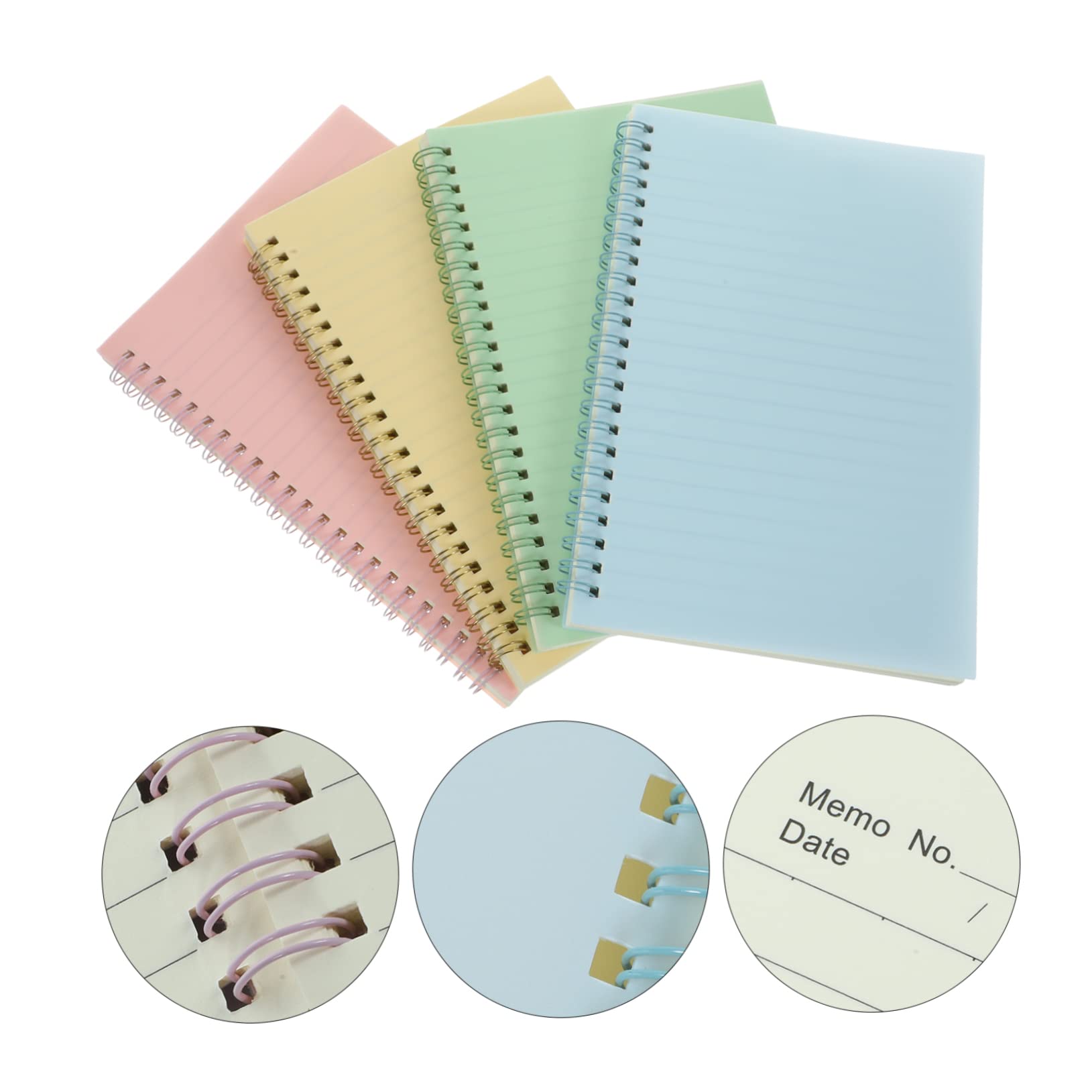DOITOOL Cuaderno Multifunción A5 Espiral, 4 Unidades, Pp y Papel | Libreta de Notas de Bobina de Oficina, Decoracion Colegio, Cuadernos Espiral para Viaje y Trabajo