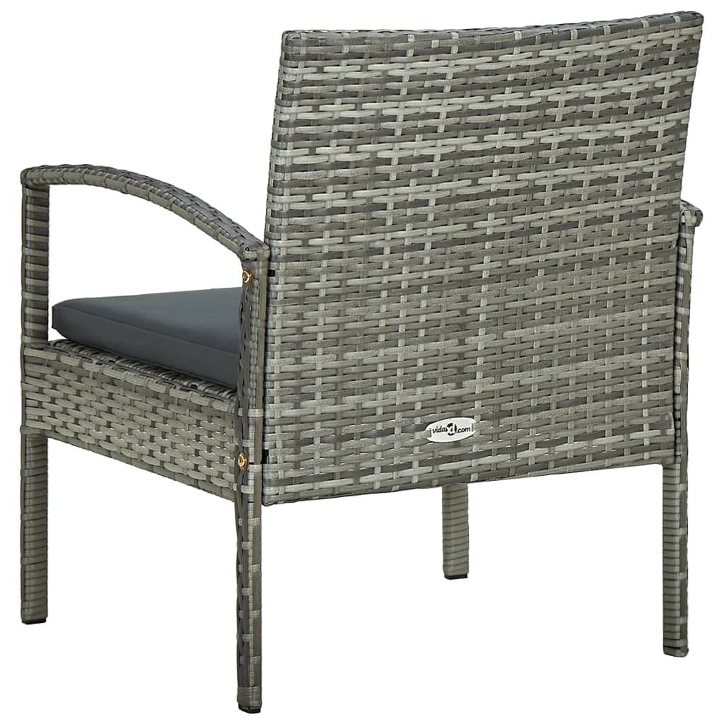 vidaXL Chaise de Jardin avec Coussin Résine tressée Gris
