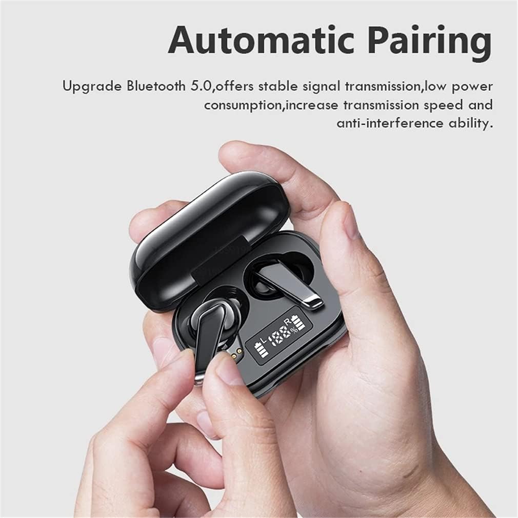 TWS Bluetooth 5.0 Wireless Earbuds, Wireless Earbuds Headphones with Microphone, Touch Control Noise Cancelling Headphones in Ear for Sports/Working,Pink