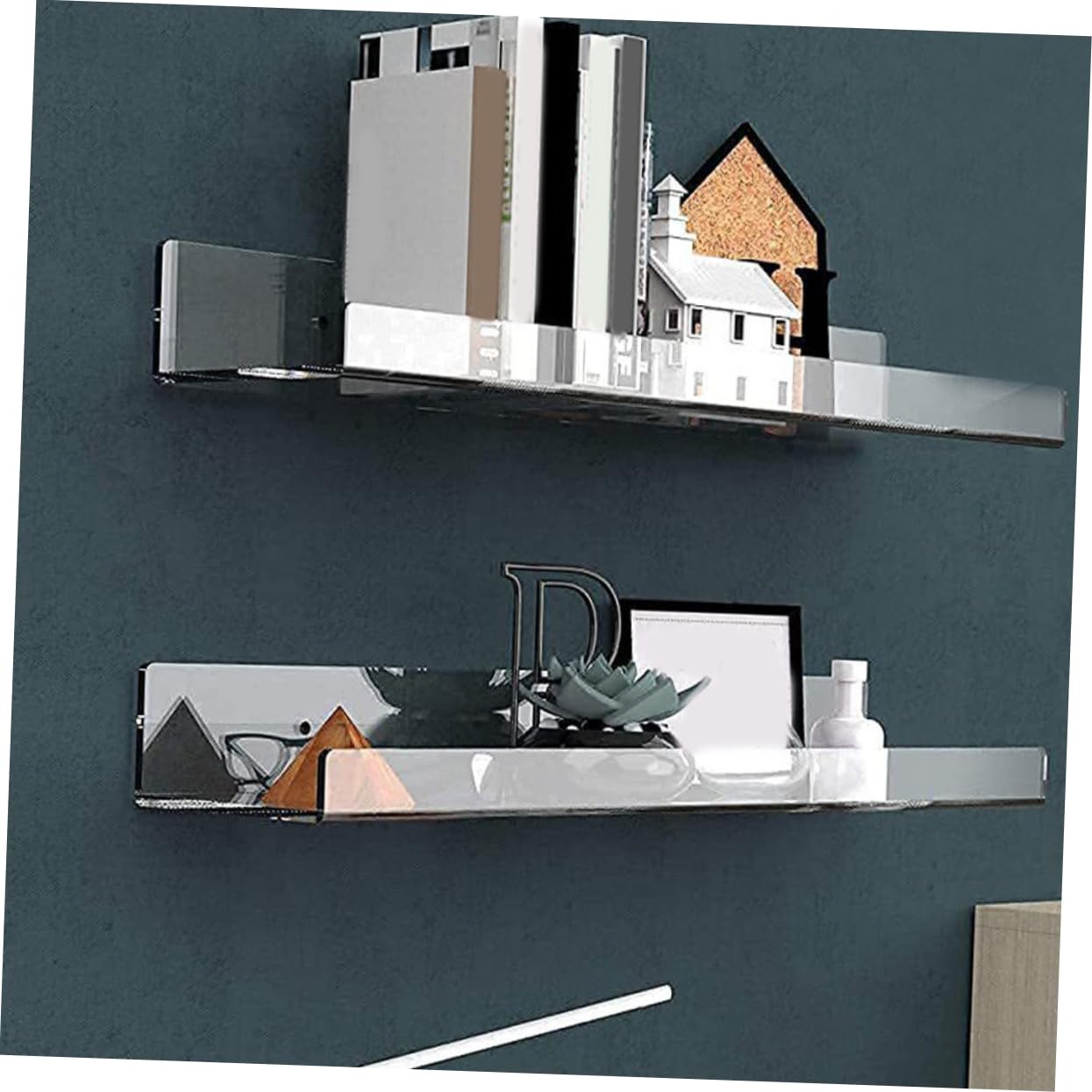 OUNONA 8pezzi Mensole in Acrilico Trasparenti per Dischi in Vinile, Supporto da Parete per Album, Floating Shelf per Organizzazione e Display