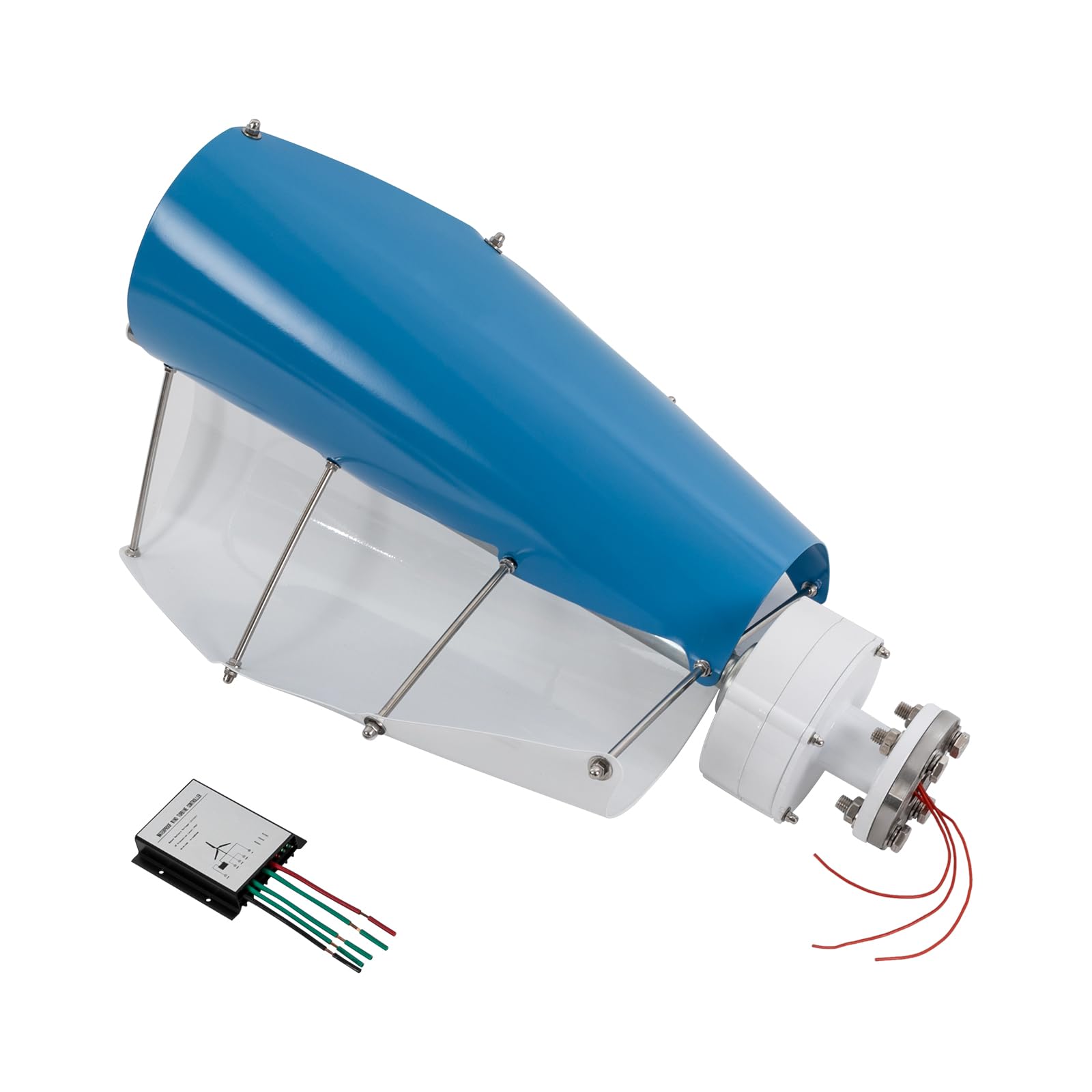 Aerogenerador, Turbinas Eólicas Eje Vertical, Con Controlador, 100W 24V 2 Hojas, Funcionamiento Silencioso, Aleación De Aluminio, Adecuado Barcos, Pabellones De Jardín, Así Como En La Parte Superior