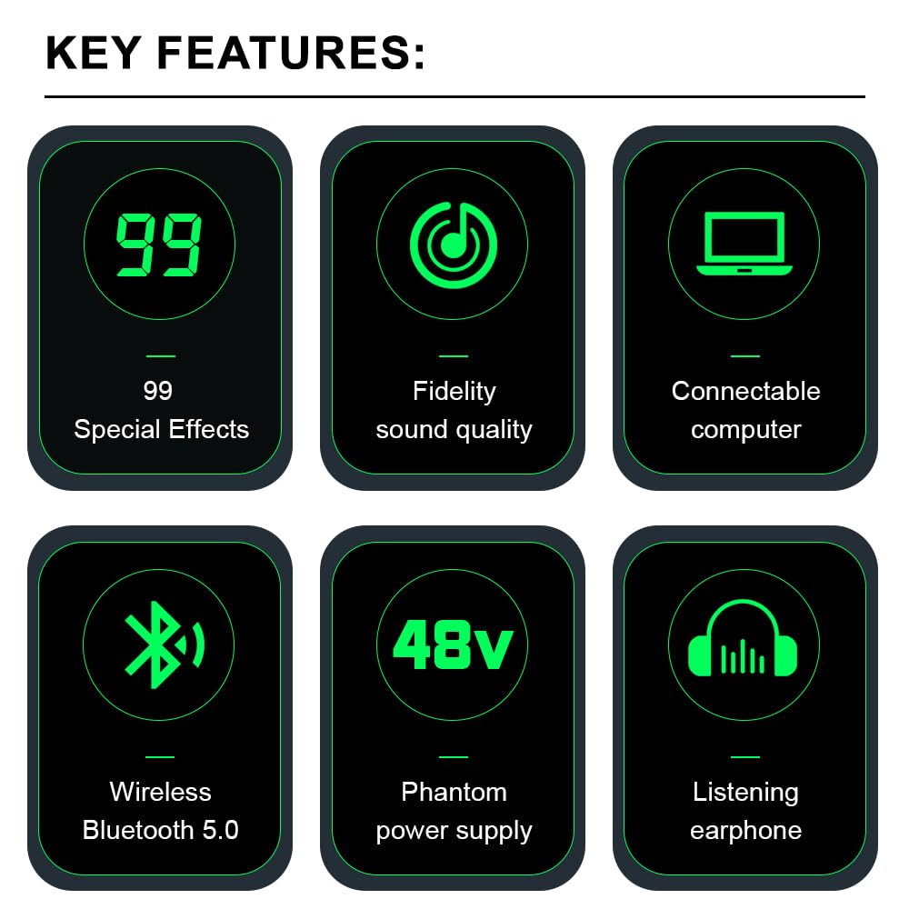 Mikser DJ-ski, MX6 Kanał 99 DSP Mikser efektów Nagrywanie PC 48V Phantom Power USB Miksery dźwięku Bluetooth DJ Konsola Miksowanie
