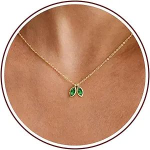 Birthstone Necklace for Women Dainty Gold Necklace with 2 Birthstone Christmas Stocking Stuffers Teen Girl Gifts Trendy Stuff Birthday Gift Moms 2025 Graduation Gift Adjustable Anniversary Jewelry for Daughter Girlfriend Friend